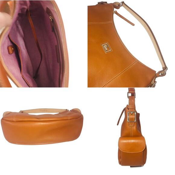 Vintage Dooney & Bourke Cognac Thick Leather Large Handbag J2325902 - Picture 2 of 4